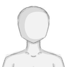 a drawing of a person's head and torso with one hand on his hip
