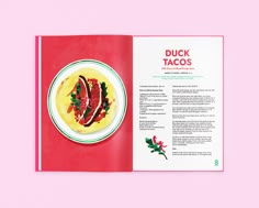 a cookbook with an image of a plate of food