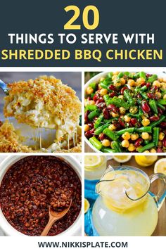 WHAT TO SERVE WITH SHREDDED BBQ CHICKEN - 20+ Food & Drink Recipes - here are food + drink recipes and ideas to pair with your favourite shredded BBQ chicken!