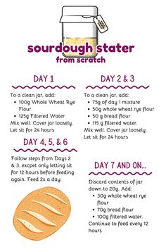 a recipe for sourdough stater from scratch, with instructions on how to make it