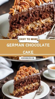 a piece of german chocolate cake on a plate