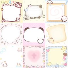 the paper is decorated with cartoon animals and frames