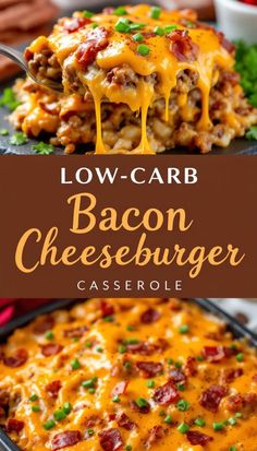 low - carb bacon cheeseburger casserole is an easy and delicious dinner