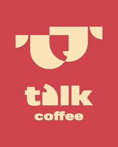 the logo for talk coffee on a red background