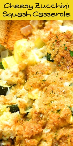 this cheesy zucchini squash casserole is an easy and delicious side dish