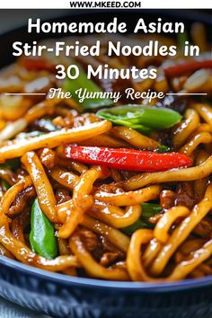 Transform your weeknight dinners with this Quick and Easy Stir-Fry Noodles recipe! In just 30 minutes, you can create a colorful dish filled with tender egg noodles, vibrant vegetables, and your choice of protein. This versatile recipe allows you to customize ingredients based on what you have on hand, whether it’s chicken, shrimp, or tofu. With its savory sauce and delightful crunch, this meal is not only satisfying but also healthy. Perfect for any occasion, stir-fry noodles will become you... Asian Noodle And Stir-fry Dishes, Stir Fry Noodles Recipe Easy, Easy Stir-fry Noodle Dish, Stirfry Noodle Ideas, Easy Stir Fry Noodles Recipes, Stir Fry Recipes Noodles, Quick Stir Fry Noodles, Stir Fry Noodle Recipe, Stir Fry Egg Noodles