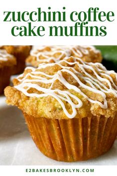 there are some muffins with icing on them