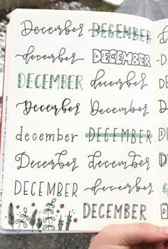 Bullet Journal Ideas For December, Cute December Bullet Journal Ideas, December Handwriting, December Titles, December Title Ideas, December Header Ideas, December Calendar Header, December Header, Cute Way To Write December