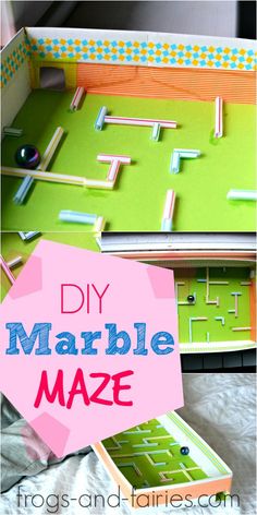 the diy marble maze is an easy and fun activity for kids to play with