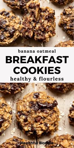 banana oatmeal breakfast cookies with text overlay