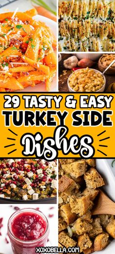 A collage of turkey side dish recipes.
