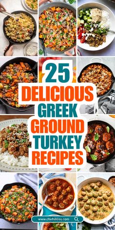 Greek ground turkey recipes are a lighter yet equally flavorful take on traditional Mediterranean dishes. Packed with herbs like oregano and parsley, fresh vegetables, and zesty lemon, these recipes bring the essence of Greek cuisine to your kitchen while keeping things healthy and delicious. From juicy turkey meatballs and stuffed peppers to savory patties and hearty casseroles, this collection of 25+ Greek ground turkey recipes offers versatile and wholesome options for every meal. Perfect for weeknight dinners or meal prepping, these dishes are both nutritious and satisfying. Dinner Made With Ground Turkey, Ground Turkey Recipes Mediterranean, Mediterranean Diet Recipes With Ground Turkey, Mediterranean Recipe With Ground Turkey, Greek Turkey Recipes For Dinner, Ground Turkey Mediterranean Diet, Ground Turkey Greek Recipes, Greek Ground Turkey, Ground Turkey Mediterranean