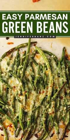 These best Parmesan roasted green beans are a must-have for your Easter side dish recipes! This easy green beans recipe is keto and low-carb friendly! It's flavored with garlic, Parmesan, and mozzarella cheese, and baked until golden brown. Don't miss it!