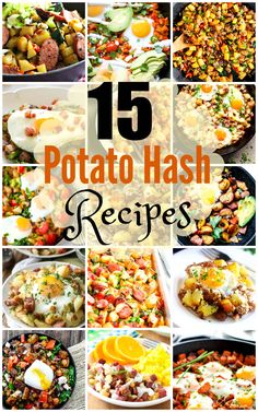 15 potato hashb recipes with the title overlay