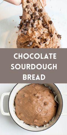 chocolate sourdough bread being formed