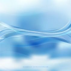 an abstract blue and white background with wavy lines in the center, on top of clouds