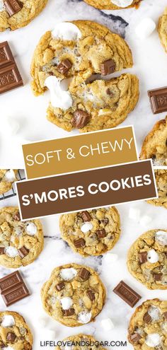 soft and chewy s'mores cookies with marshmallows