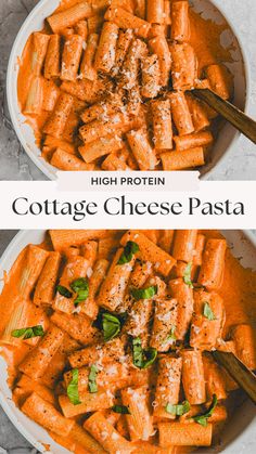 Indulge in a quick, creamy cottage cheese pasta packed with 30 grams of protein per serving! This simple recipe brings together the smooth, cheesy texture you crave in pasta with a healthier twist. A perfect vegetarian go-to weeknight meal! High Protein Pasta Recipes, Cottage Cheese Dinner, Protein Pasta Recipes, Low Calorie Pasta, Protein Dinner Recipes, Pasta Calories, Cheese Pasta Recipes, Cottage Cheese Pasta, Creamy Tomato Pasta