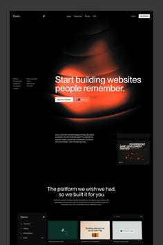 an image of a website page with the words start building web sites people rememberr