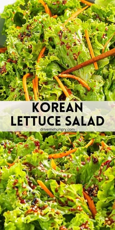 korean lettuce salad with carrots and sesame seeds