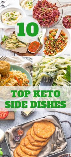 the top keto side dishes are shown here