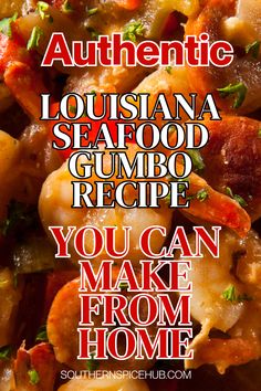 an ad for authentic cuisine featuring shrimp and grits with the words you can make from home