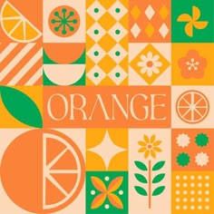 an orange poster with the words orange on it