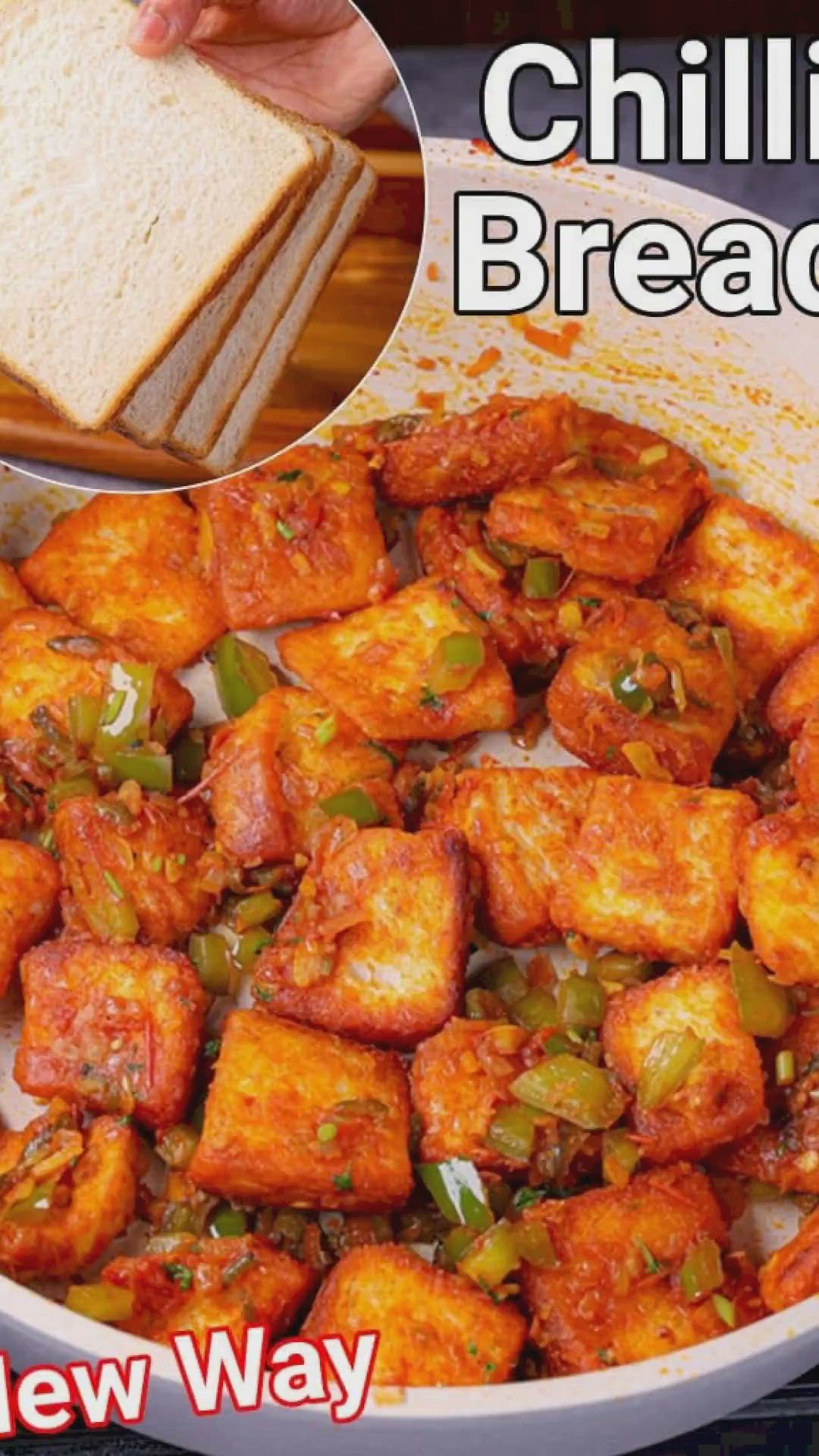 This contains an image of: Chilli Bread Recipe | Spicy & Tasty Bread Snack - Party Starter