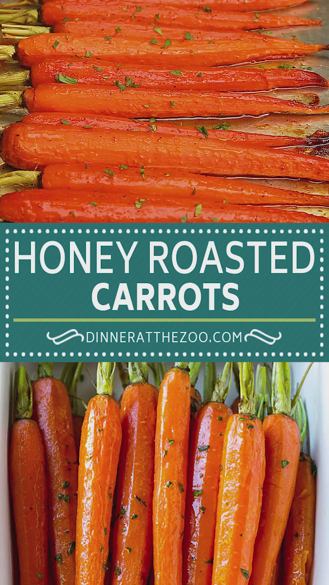 This may contain: there are carrots that have been roasted in the oven