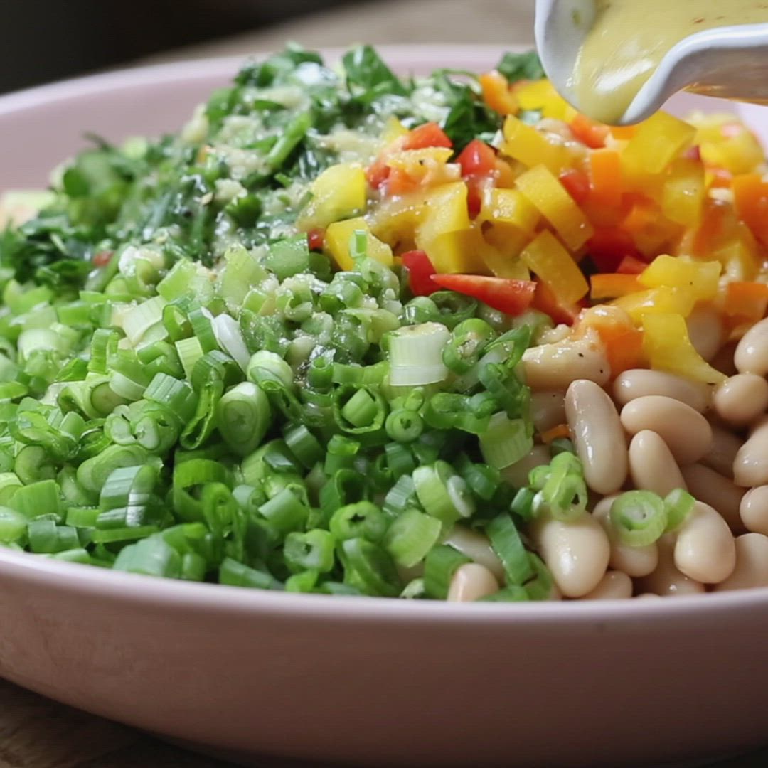 This contains an image of: Five Bean Salad Recipe Video
