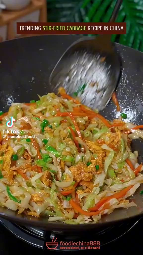 This contains: Chinese Stir Fry Cabbage