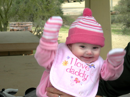 Madeline Rockin the Mittens