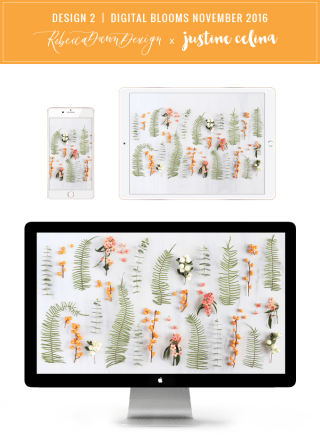 DIGITAL BLOOMS OCTOBER 2016 | FREE TECH WALLPAPERS | Design 2 // JustineCelina.com 
