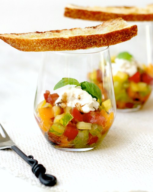 Heirloom Tomato and Burrata Parfaits