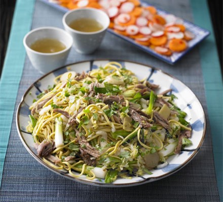 Duck & spring onion noodles Duck & spring onion noodles