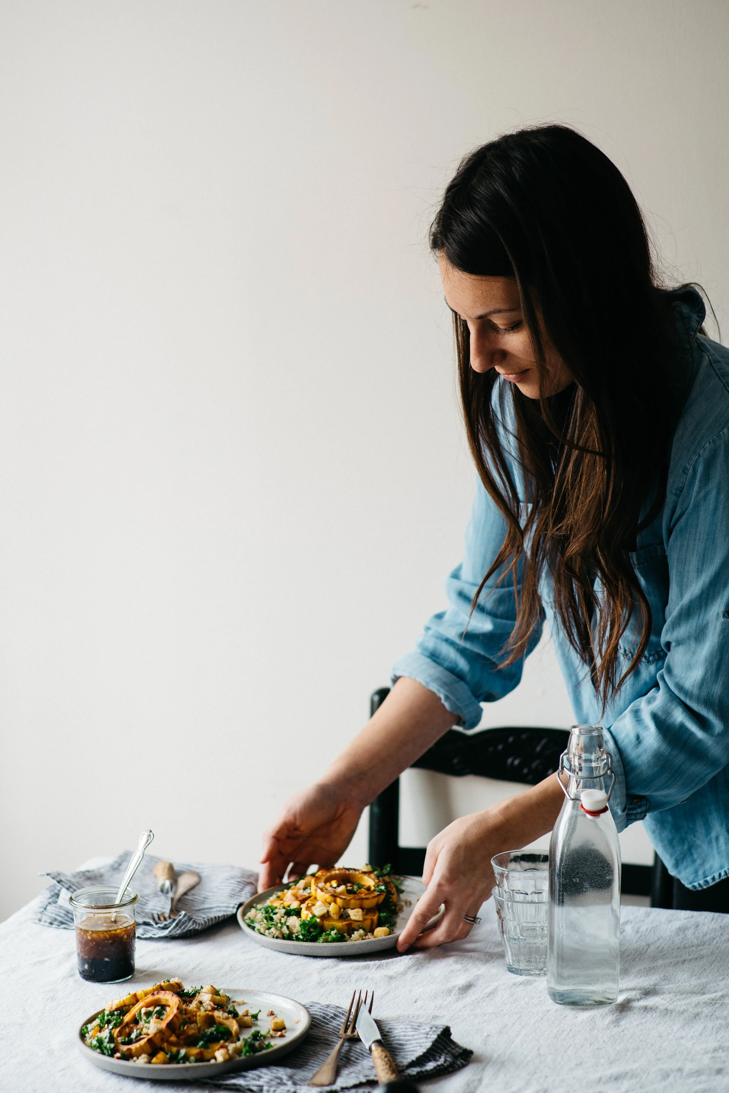 warm squash, parsnip + kale salad w/ pomegranate dressing | dolly and oatmeal