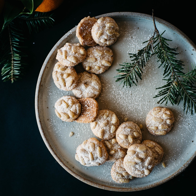satsuma &amp; rosemary pignoli nut cookies