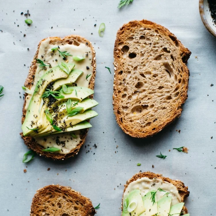 miso-tahini avocado toast w/ black sesame gomasio