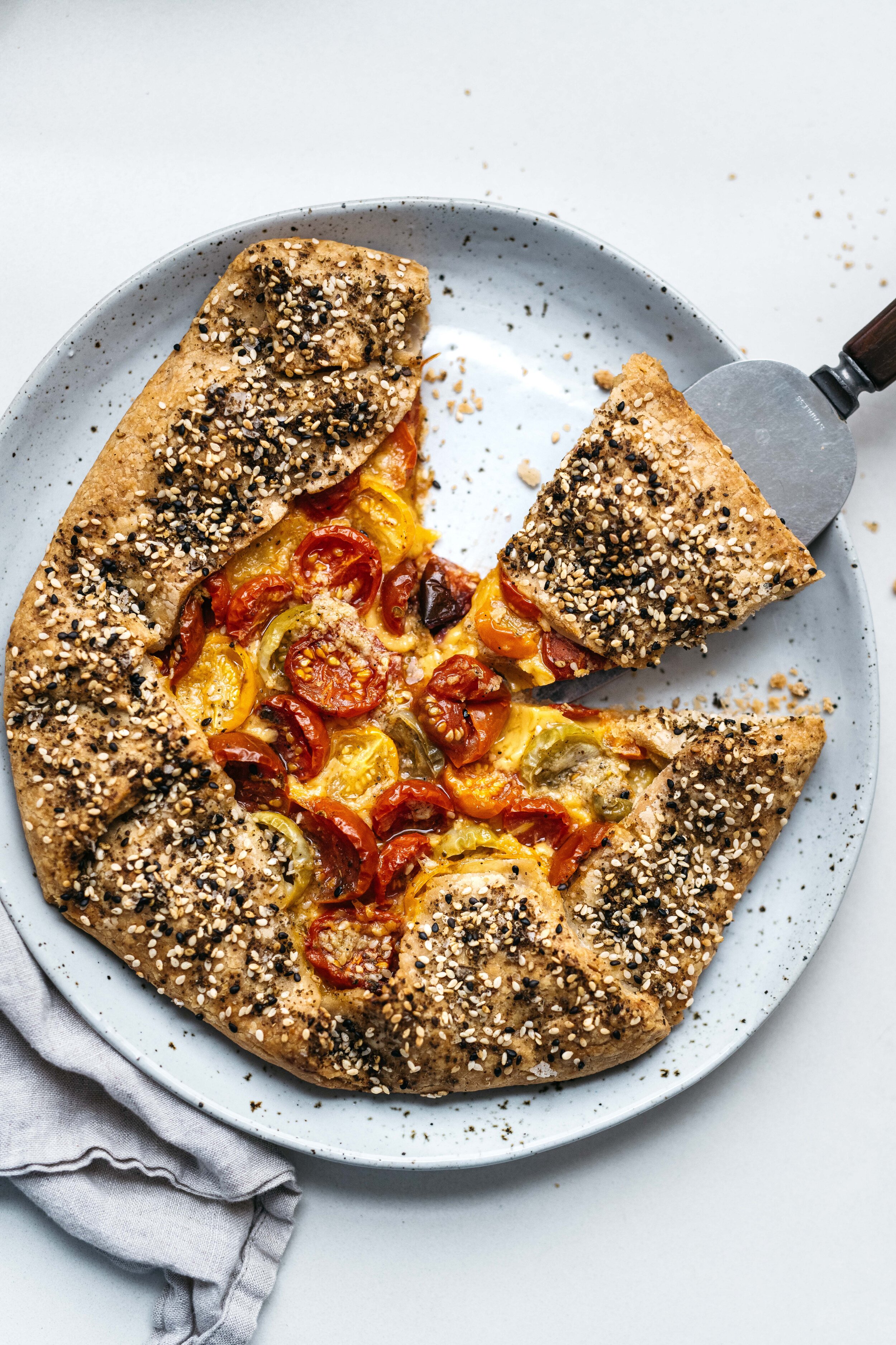 CHEESY SUMMER TOMATO GALETTE | GF & V