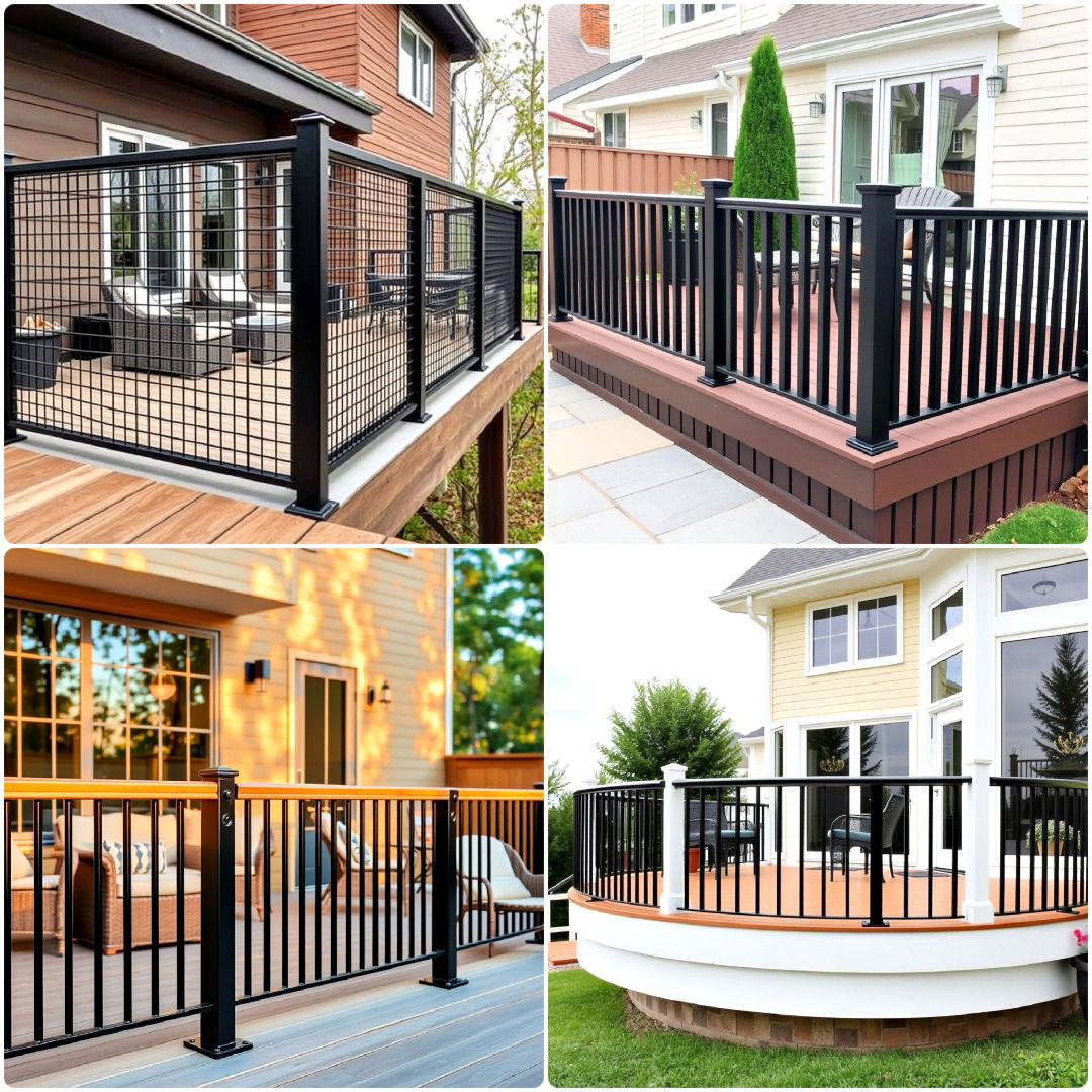 black deck railing ideas