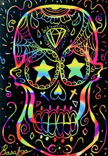a reviewer's artfully drawn sugar skull