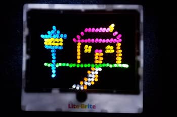 Reviewer's child's design on the lit up board