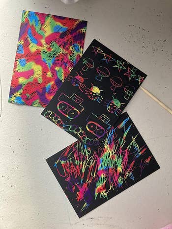 a reviewer's three scratched off sheets