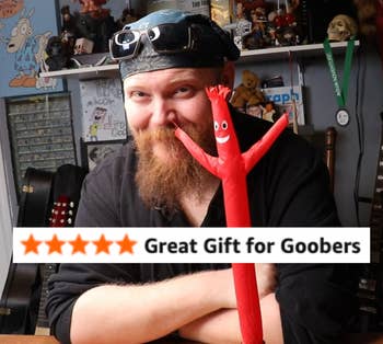 reviewer with the tube guy and 5-star review saying