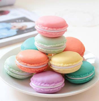 the stack of macaron containers