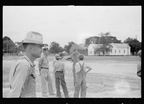 People Watching Baseball Game at Irwinville Farms GA Photograph John Vachon Courtesy Library of Congress Irwinville Farms Website