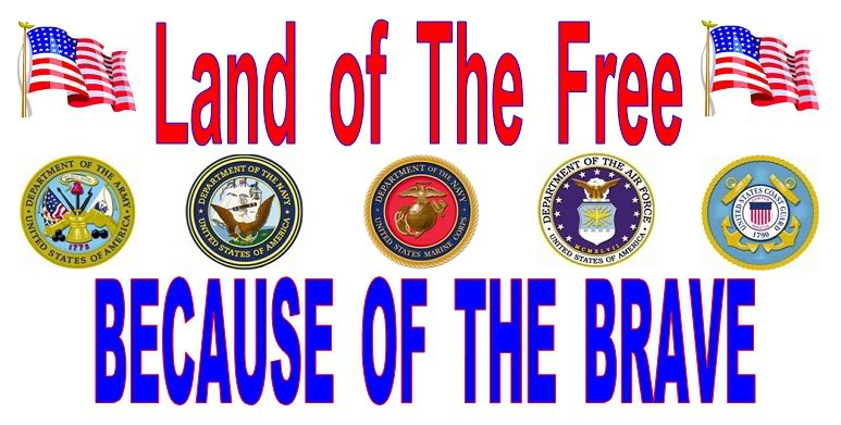 HOME OF THE FREE BECAUSE OF THE BRAVE HONOR USA VETERANS USA!!