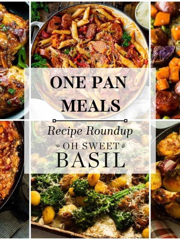 a collage of our favorite one pan meals