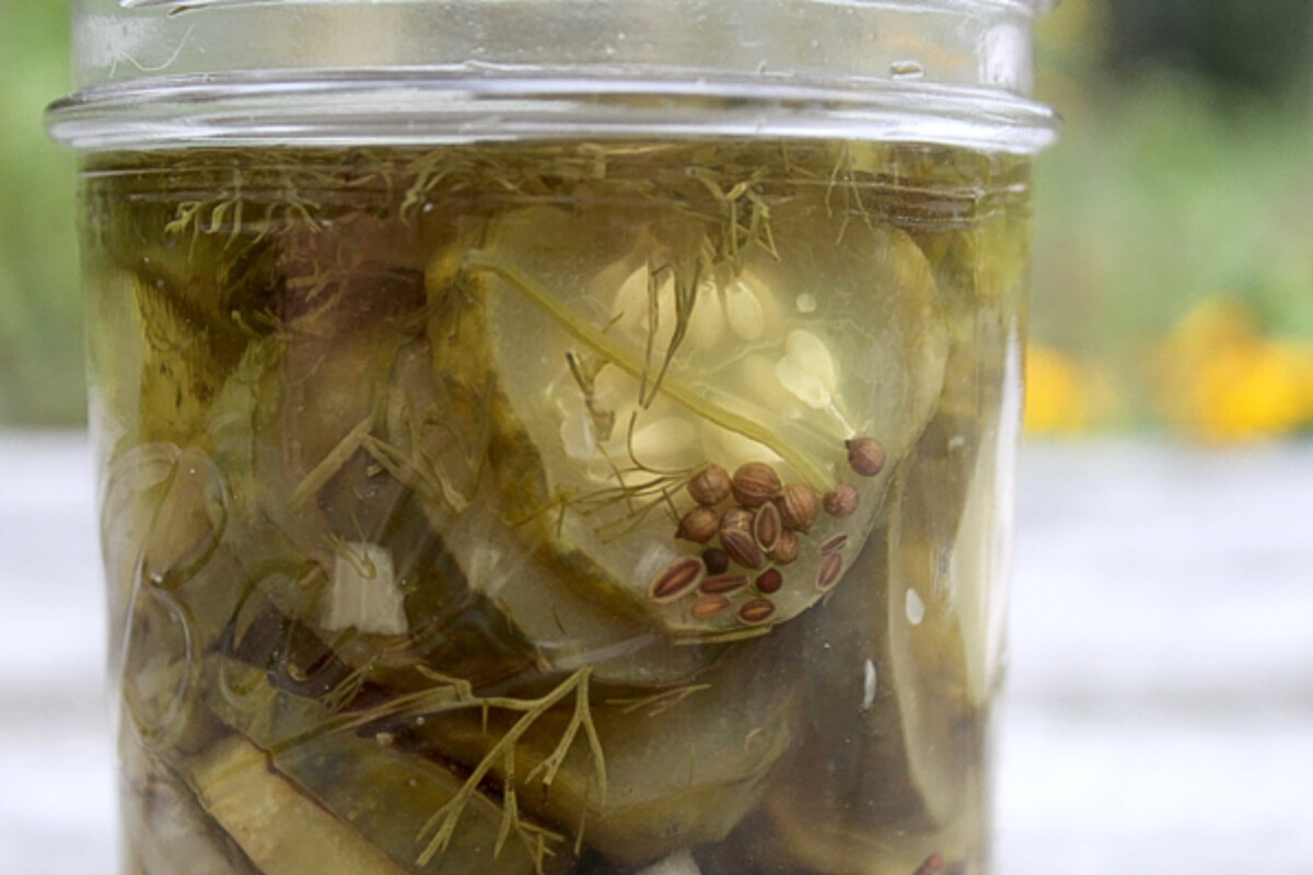 Dill Pickle Jar Closeup