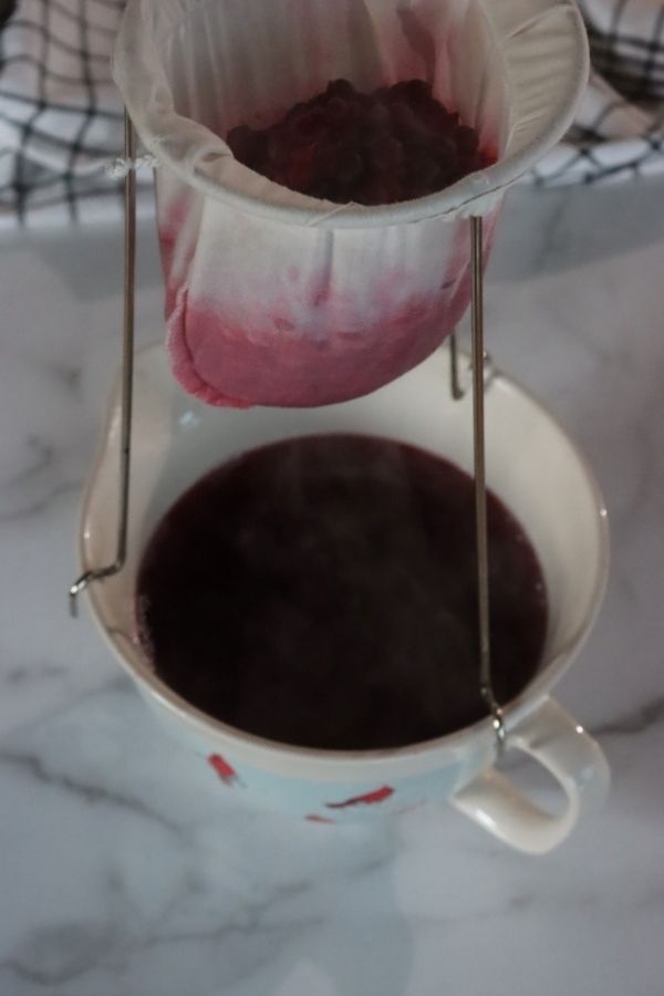 Straining Cranberry Juice